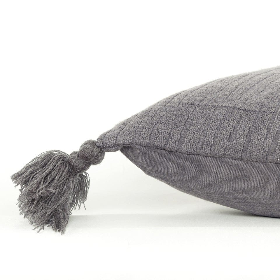 Gray Solid Tonal Abstract Stripe Throw Pillow - Homeroots