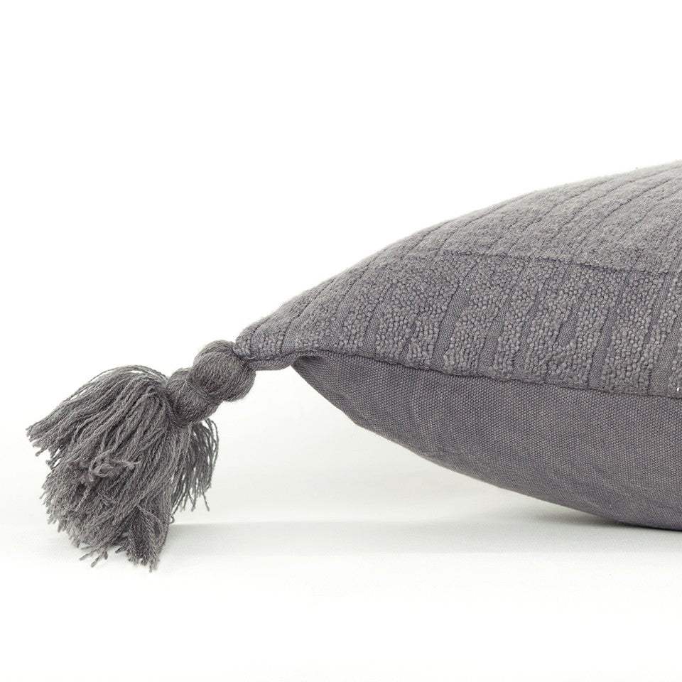 Gray Solid Tonal Abstract Stripe Throw Pillow - Homeroots - Flyclothing LLC
