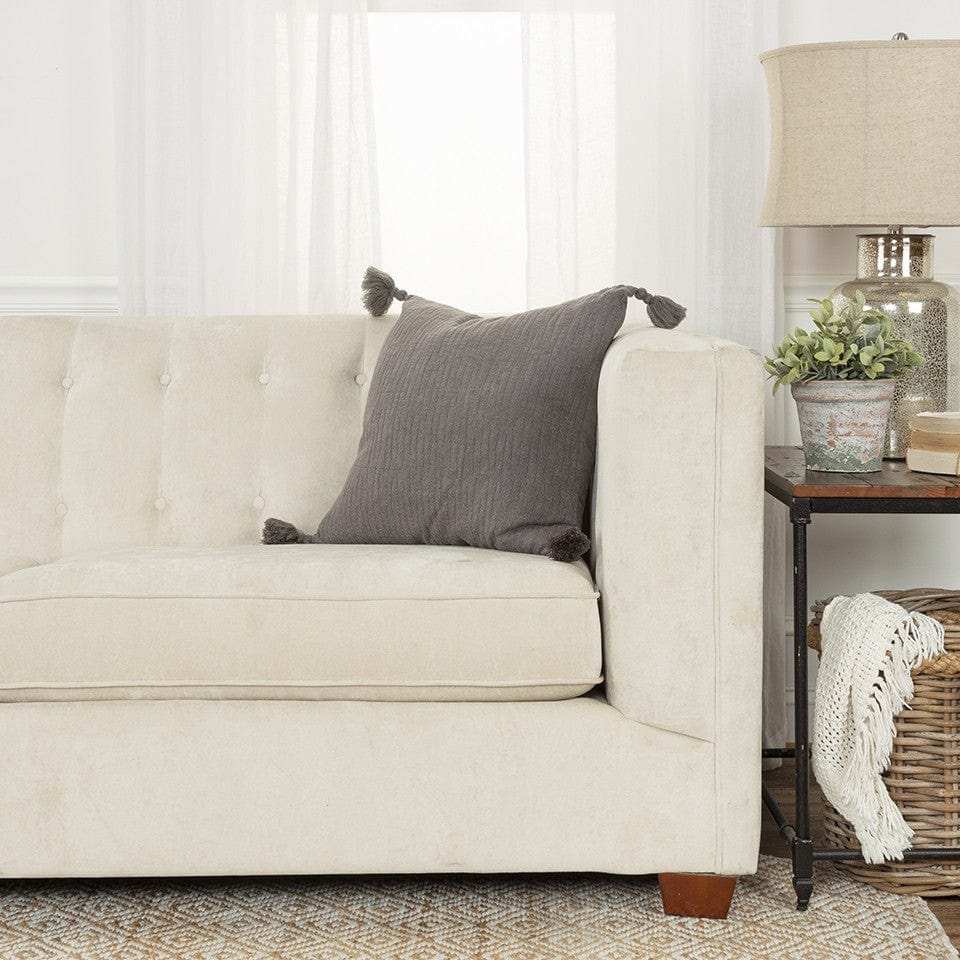 Gray Solid Tonal Abstract Stripe Throw Pillow - Homeroots - Flyclothing LLC