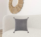 Gray Solid Tonal Abstract Stripe Throw Pillow - Homeroots
