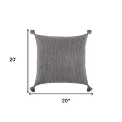Gray Solid Tonal Abstract Stripe Throw Pillow - Homeroots