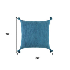 Teal Solid Tonal Abstract Stripe Throw Pillow