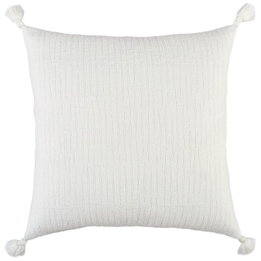 20" White Tonal Abstract Stripe Throw Pillow