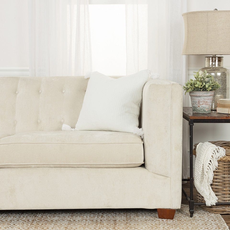 20" White Tonal Abstract Stripe Throw Pillow - Homeroots - Flyclothing LLC