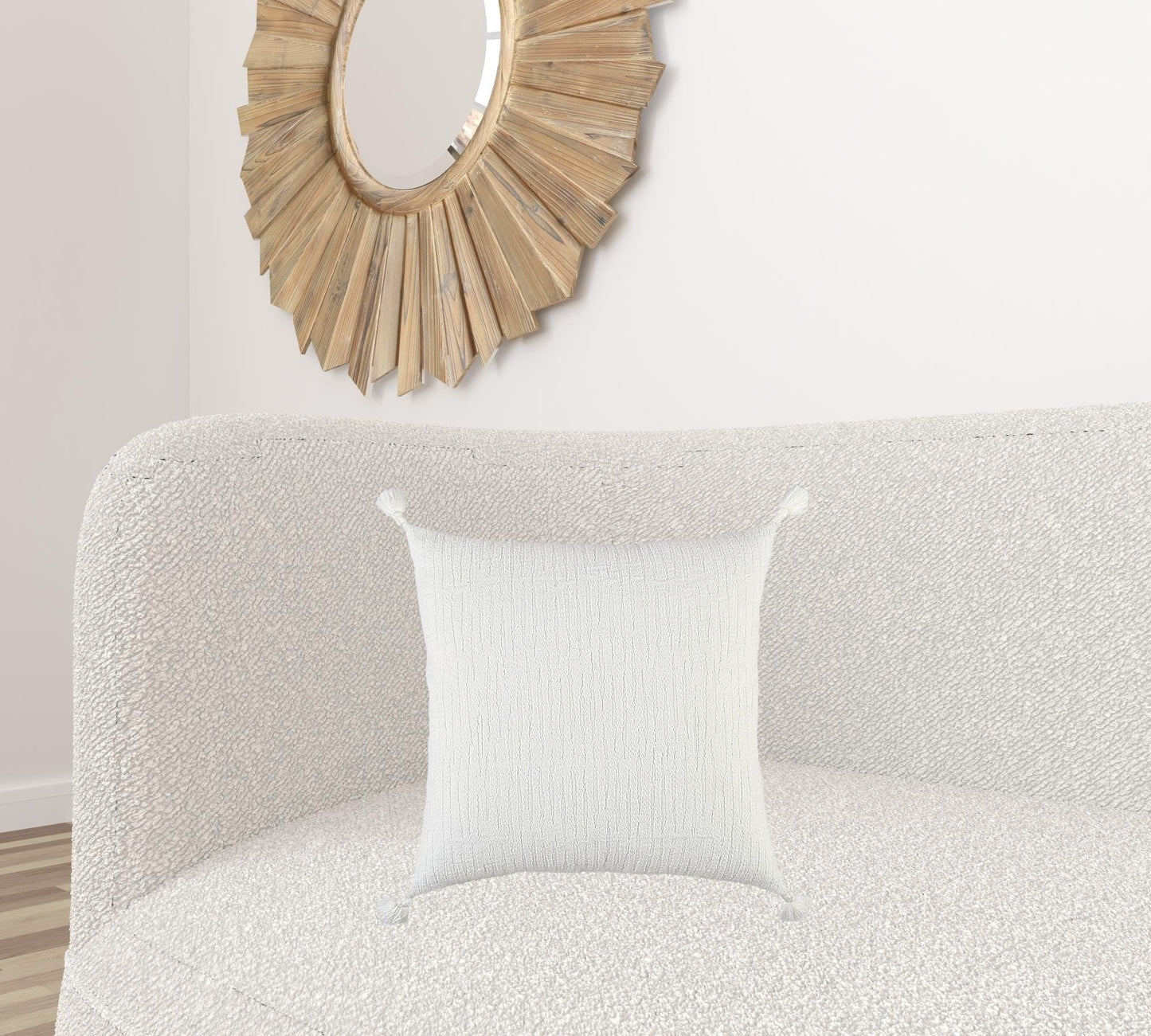 20" White Tonal Abstract Stripe Throw Pillow - Homeroots - Flyclothing LLC