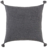Black Solid Tonal Abstract Stripe Throw Pillow - Homeroots - Flyclothing LLC