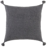 Black Solid Tonal Abstract Stripe Throw Pillow - Homeroots