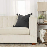 Black Solid Tonal Abstract Stripe Throw Pillow - Homeroots - Flyclothing LLC