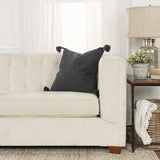 Black Solid Tonal Abstract Stripe Throw Pillow - Homeroots - Flyclothing LLC