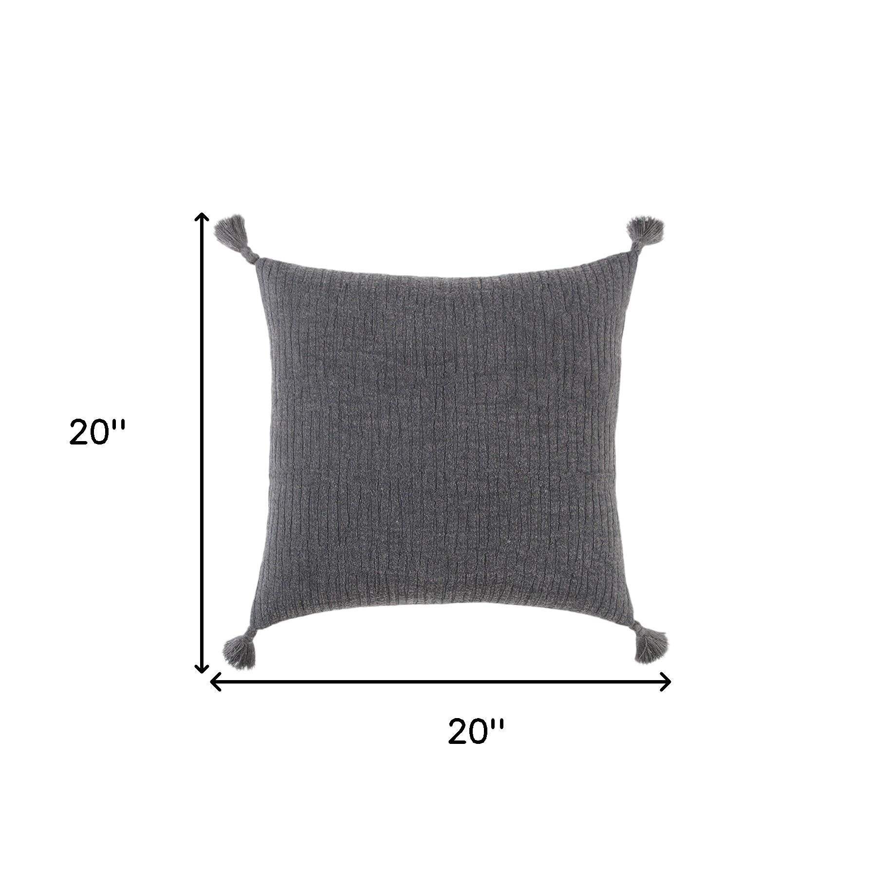 Black Solid Tonal Abstract Stripe Throw Pillow - Homeroots - Flyclothing LLC