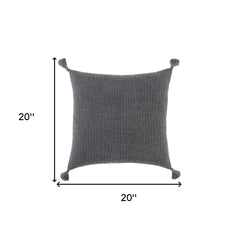 Black Solid Tonal Abstract Stripe Throw Pillow