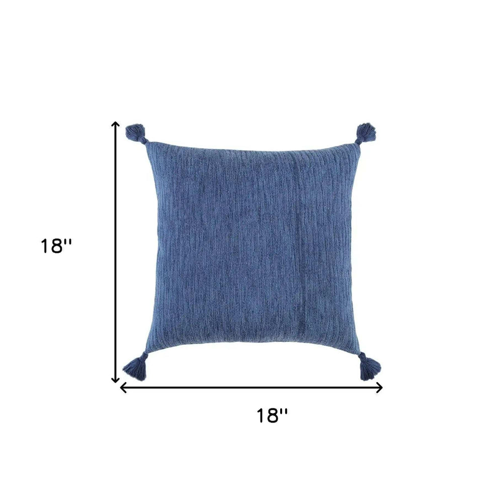 Navy Solid Tonal Abstract Stripe Throw Pillow - Homeroots - Flyclothing LLC