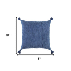Navy Solid Tonal Abstract Stripe Throw Pillow - Homeroots