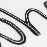 Black and White Whatever Embroidered Lumbar Pillow - Homeroots