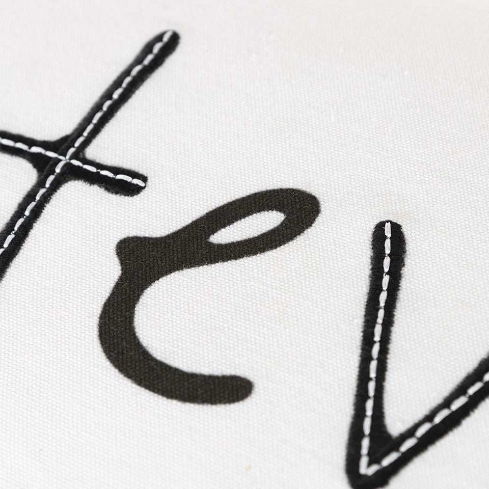 Black and White Whatever Embroidered Lumbar Pillow - Homeroots - Flyclothing LLC