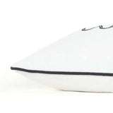 Black and White Whatever Embroidered Lumbar Pillow - Homeroots - Flyclothing LLC