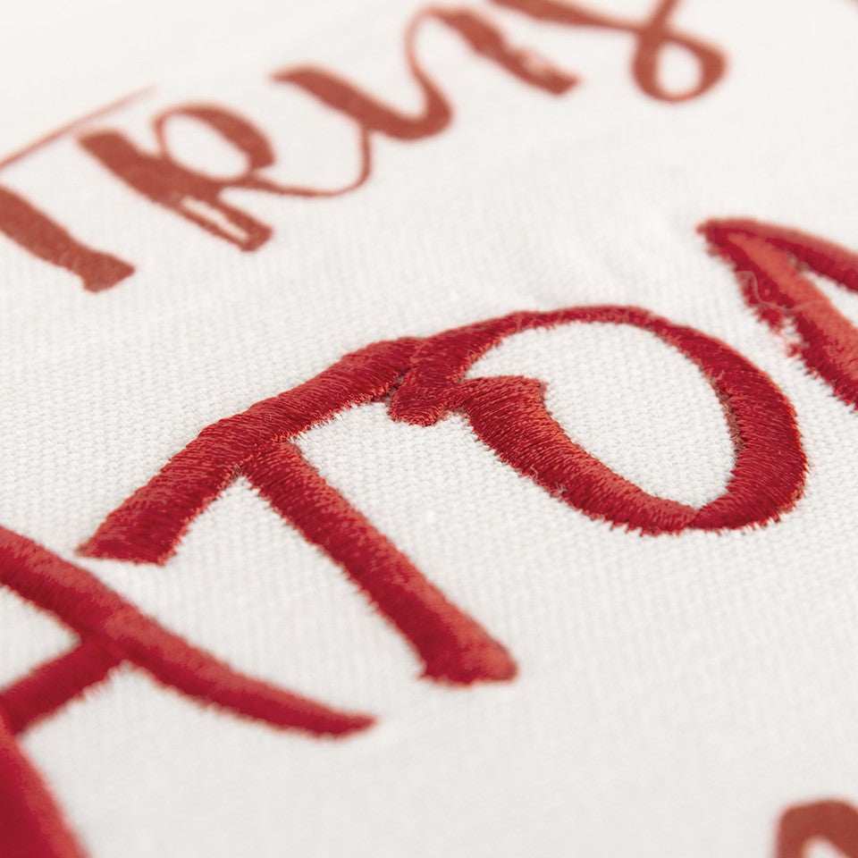 Red and White Never Trust An Atom Throw Pillow - Homeroots - Flyclothing LLC