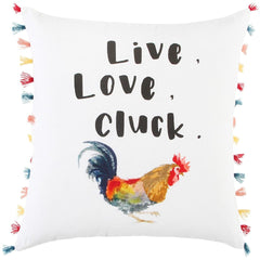 White Chicken Love Modern Throw Pillow