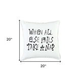 Black and White Take A Nap Throw Pillow - Homeroots - Flyclothing LLC