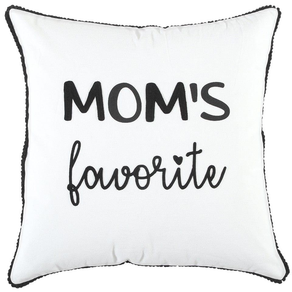 Black and White Moms Favorite Modern Throw Pillow - Homeroots