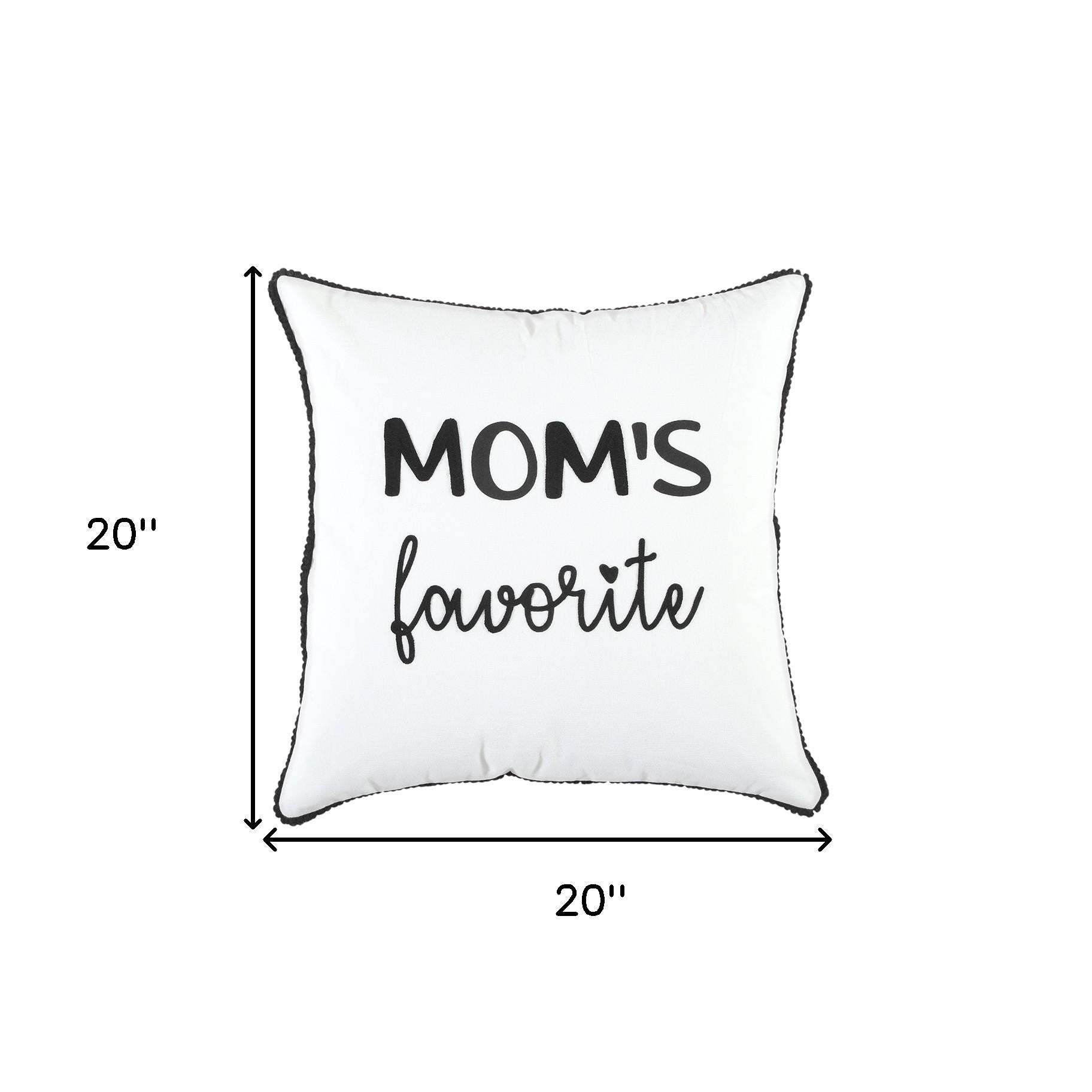Black and White Moms Favorite Modern Throw Pillow - Homeroots - Flyclothing LLC