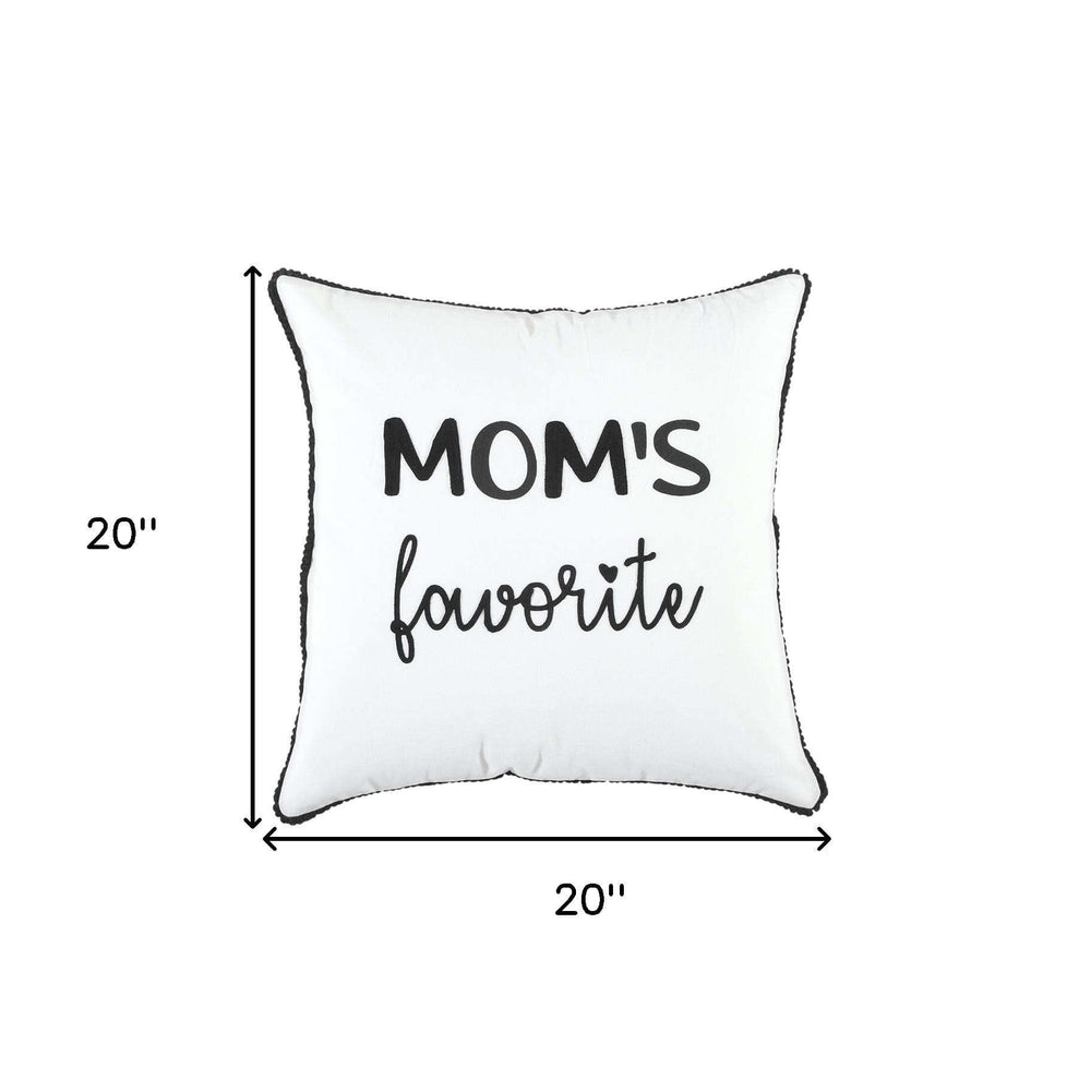 Black and White Moms Favorite Modern Throw Pillow - Homeroots - Flyclothing LLC