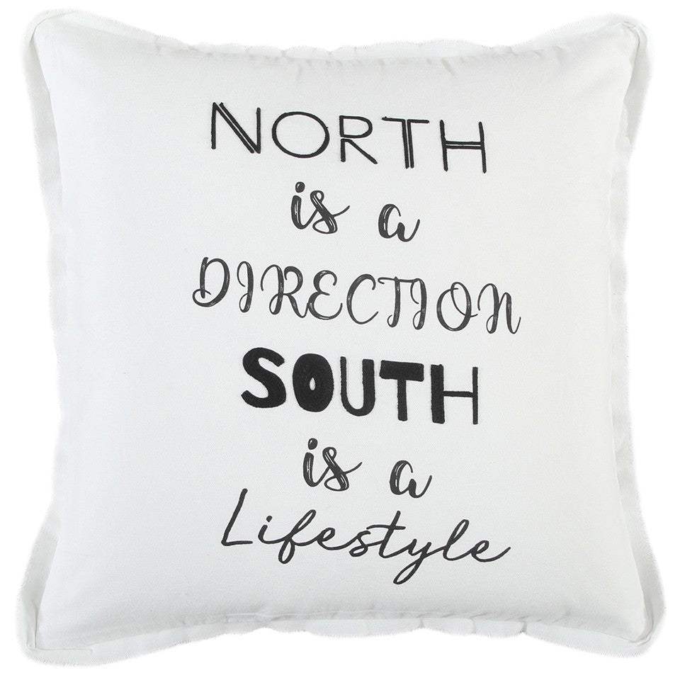 Black and White North South Font Play Throw Pillow - Homeroots - Flyclothing LLC