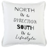 Black and White North South Font Play Throw Pillow - Homeroots