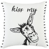 Black and White Humorous Donkey Throw Pillow - Homeroots