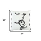 Black and White Humorous Donkey Throw Pillow - Homeroots - Flyclothing LLC
