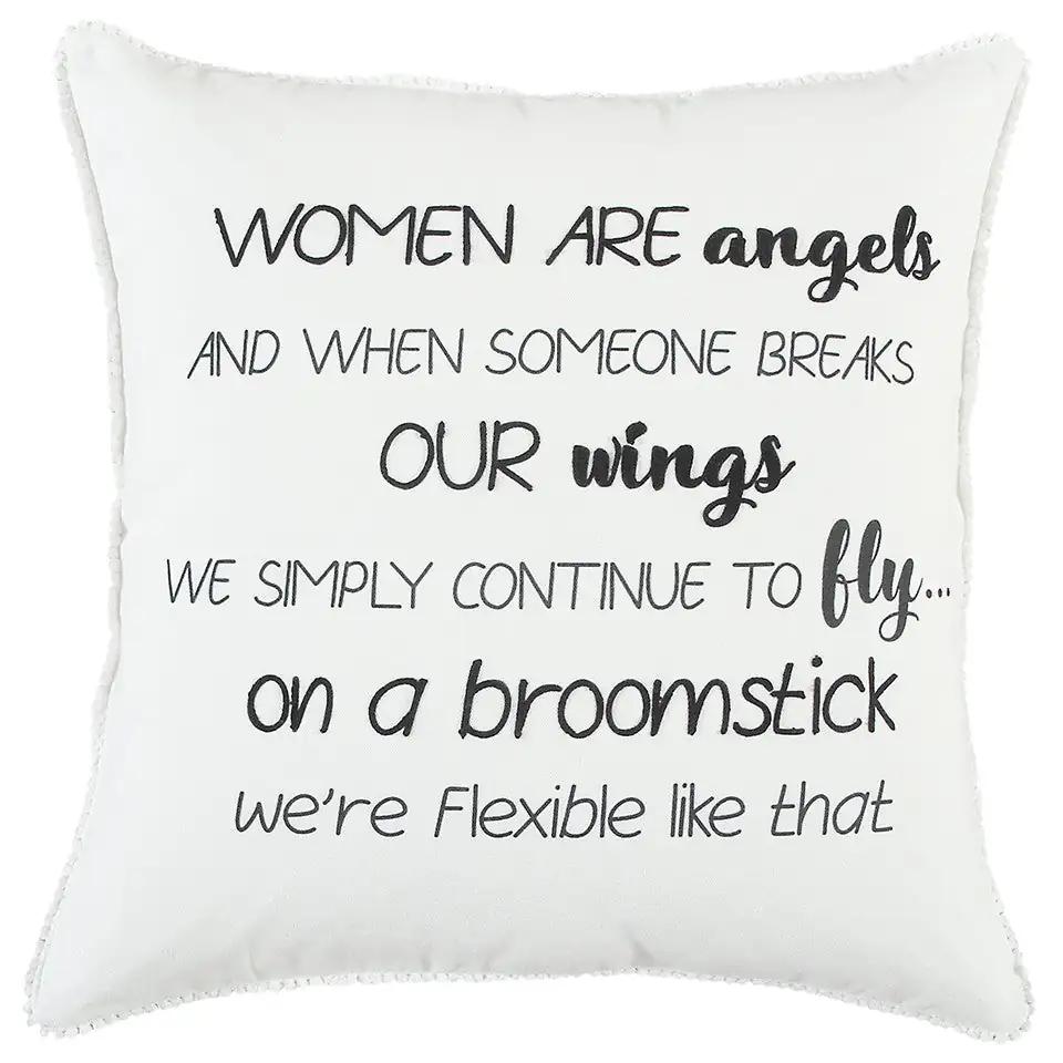 Black and White Women Are Angels Throw Pillow - Homeroots