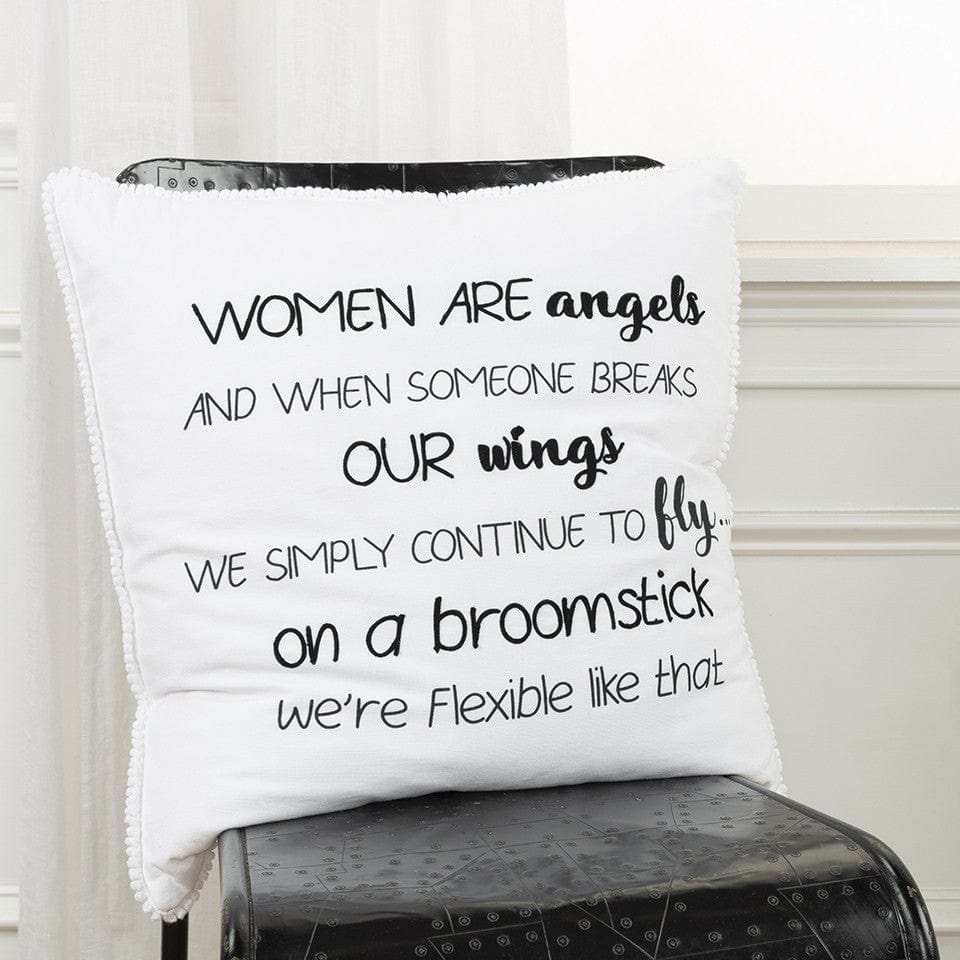 Black and White Women Are Angels Throw Pillow - Homeroots - Flyclothing LLC