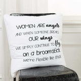 Black and White Women Are Angels Throw Pillow - Homeroots - Flyclothing LLC