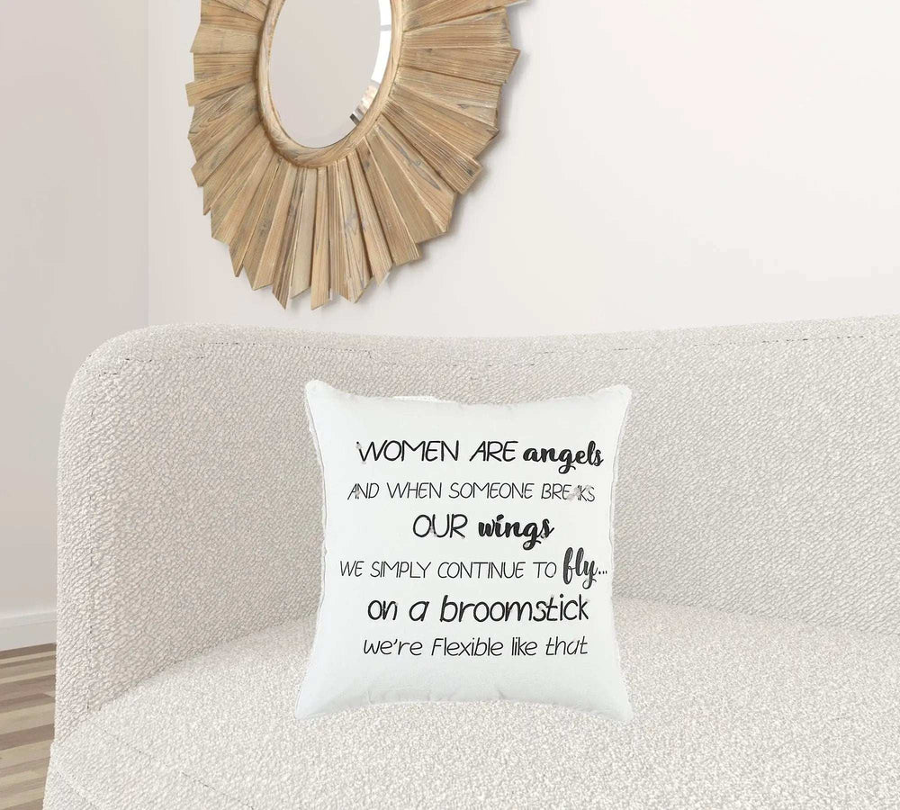 Black and White Women Are Angels Throw Pillow - Homeroots - Flyclothing LLC