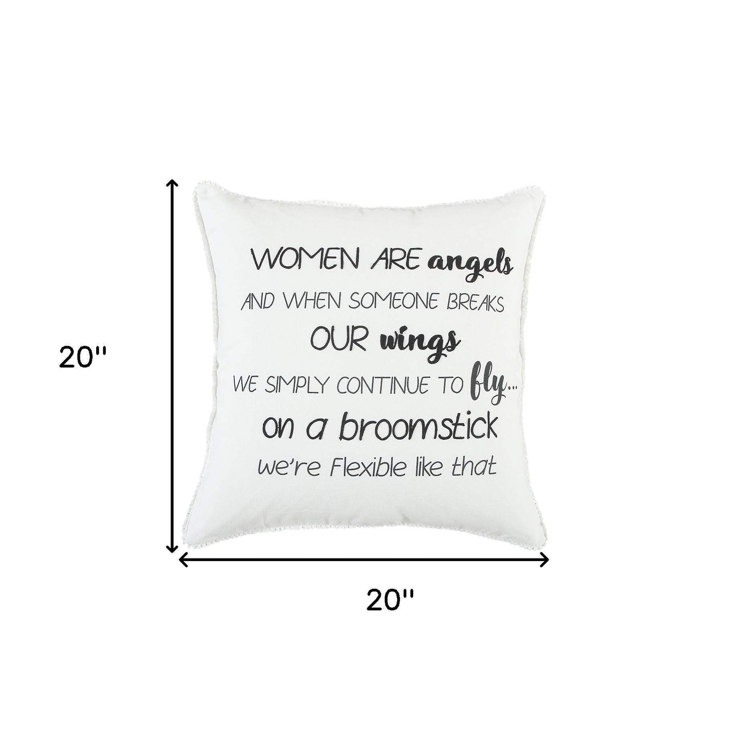 Black and White Women Are Angels Throw Pillow - Homeroots - Flyclothing LLC