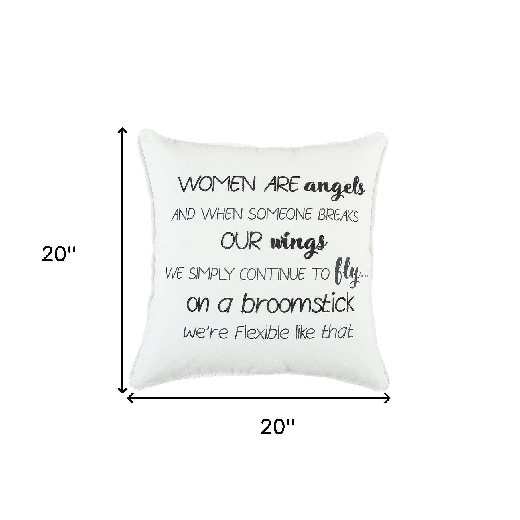 Black and White Women Are Angels Throw Pillow - Homeroots - Flyclothing LLC