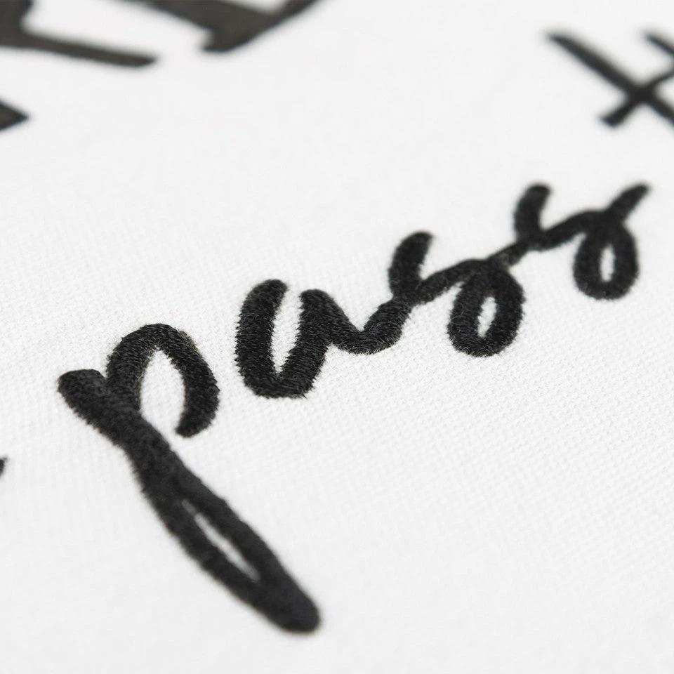 Black and White Praise The Lard Tasseled Throw Pillow - Homeroots - Flyclothing LLC