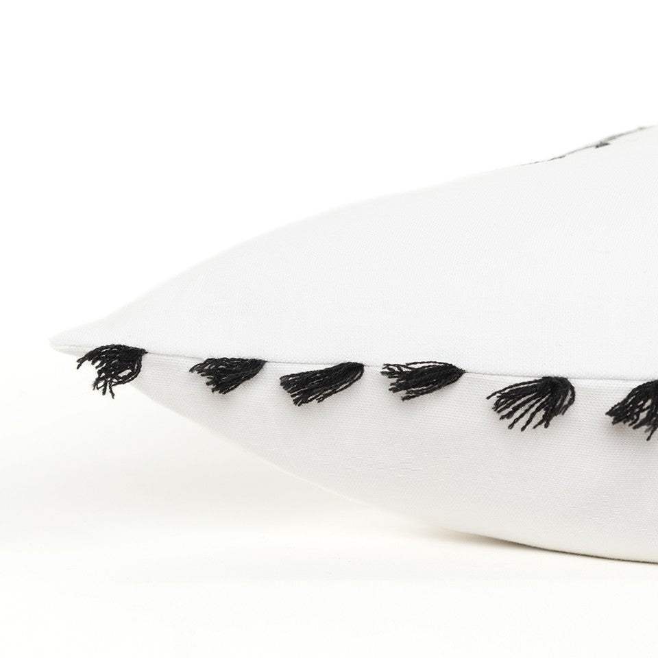 Black and White Praise The Lard Tasseled Throw Pillow - Homeroots - Flyclothing LLC