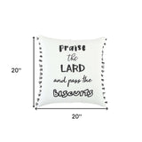 Black and White Praise The Lard Tasseled Throw Pillow - Homeroots - Flyclothing LLC