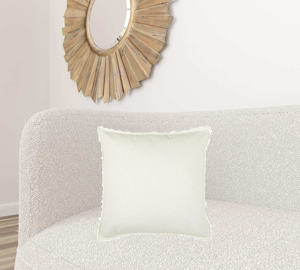 Ivory Solid Light Textured Modern Throw Pillow - Homeroots - Flyclothing LLC
