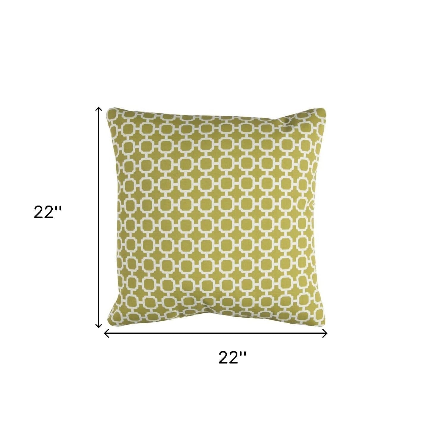 22" Green and White Quatrefoil Indoor Outdoor Throw Pillow - Homeroots - Flyclothing LLC