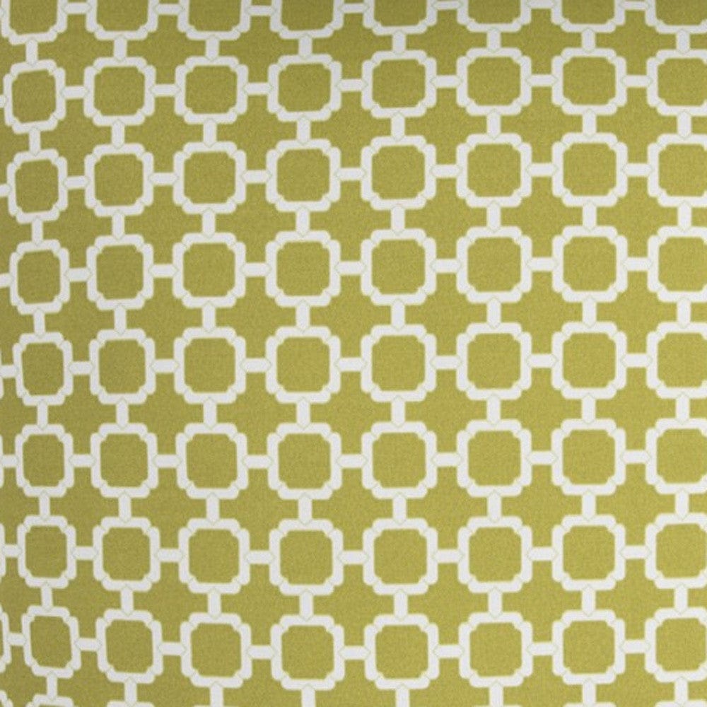22" Green and White Quatrefoil Indoor Outdoor Throw Pillow - Homeroots