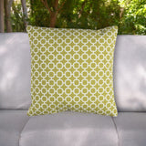 22" Green and White Quatrefoil Indoor Outdoor Throw Pillow - Homeroots - Flyclothing LLC