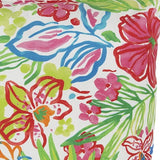 22" White Green and Pink Tropical Indoor Outdoor Throw Pillow - Homeroots