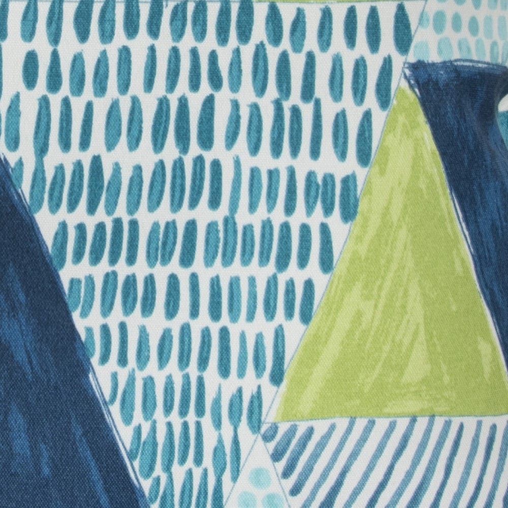 22" Aqua Green and White Patchwork Indoor Outdoor Throw Pillow - Homeroots