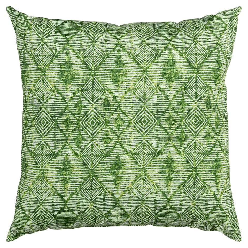 22" Green Ikat Diamond Indoor Outdoor Throw Pillow - Homeroots