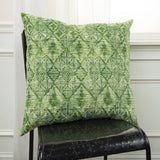 22" Green Ikat Diamond Indoor Outdoor Throw Pillow - Homeroots