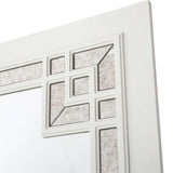 39" White Square Accent Wood Mirror - Homeroots