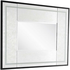 32" Silver Wood Framed Accent Mirror - Homeroots