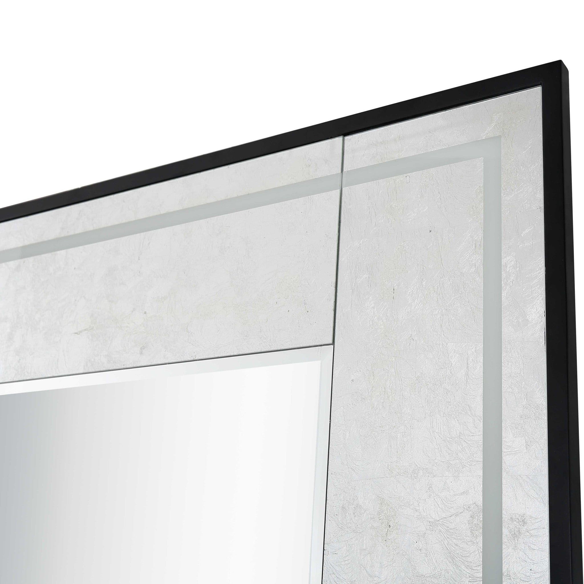 32" Silver Wood Framed Accent Mirror - Homeroots